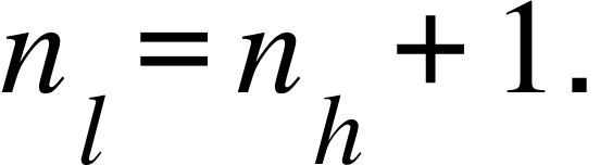 n subscript l equals n subscript h plus 1.