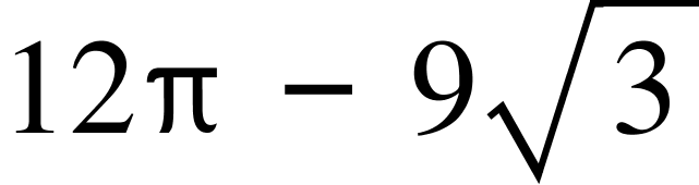 12 straight pi space minus space 9 square root of 3