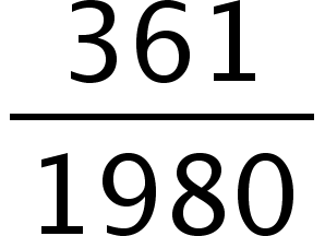 begin mathsize 16px style 361 over 1980 end style
